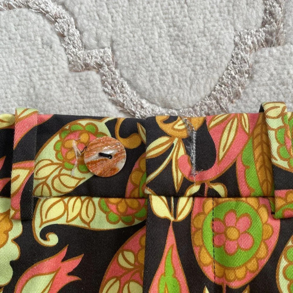 Zara  Printed Flared Pants Trousers Groovy Floral 70's Pattern Sz Small - Picture 11 of 16